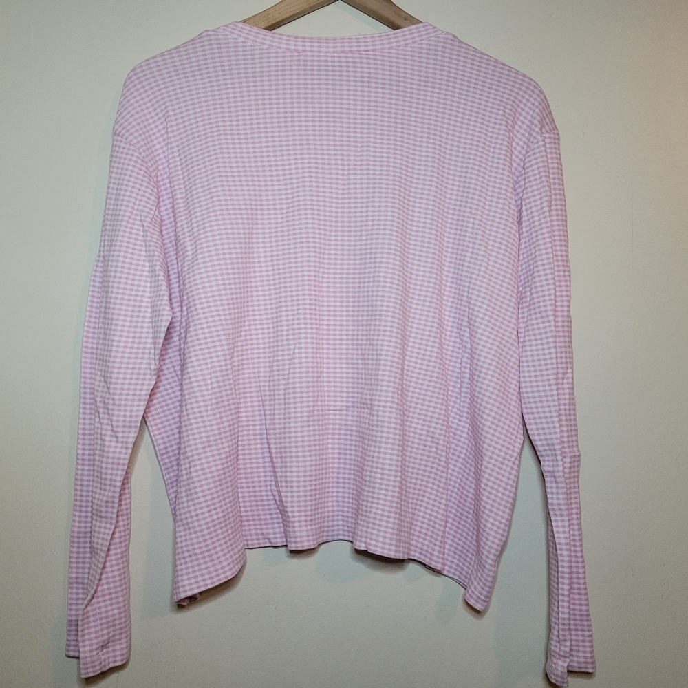 Hill House pink gingham pajama set, sz m - Picture 3 of 8